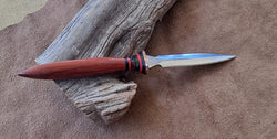 25-4 - Padauk Black Paper Micarta, Red G10, Magma Kirinite Bodice Dagger