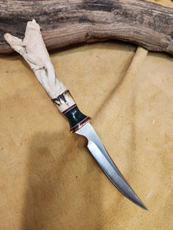 25-187 - Chameleon Carved Deer Antler Narrow Fillet