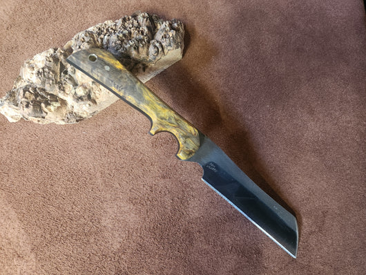 26-58 - Yellow and Brown Karelian Burl Saex
