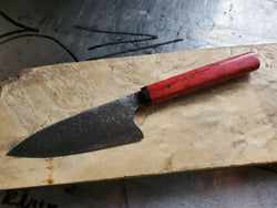 NHB021 - Red Stabilized Oak Kitchen Knife