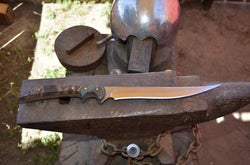 40-16 Teal & Brown Maple Burl Clip Point