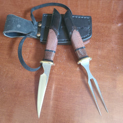 17-21 Stabilized Macadamia Nut w/smokey resin & copper eating set