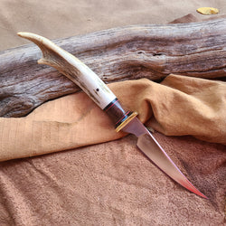 40-21 Deer Antler Split Tip Narrow Clip Point Utility