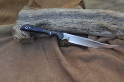 166-19 Blue dyed Maple burl, Narrow clip point carver