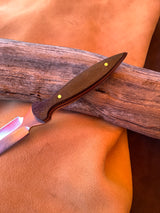 66-22 Stabilized Purple Dyed Mahogany Narrow Boot Dagger