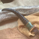 12-21 Springbok Horn w/ Green Spalted Maple Burl Handle