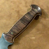 152-22 Stabilized  Brown Dyed Maple Burl Fantasy Dagger, Long-Wide