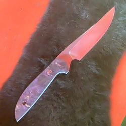 66-21 Stabilized Purple Dyed Maple Burl Drop Point Utility