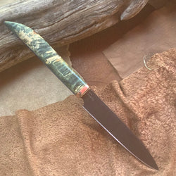 56-21 Purple & Teal Dyed Maple Burl Kitchen Utility