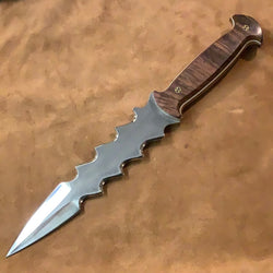 152-22 Stabilized  Brown Dyed Maple Burl Fantasy Dagger, Long-Wide