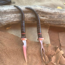 20-21 Female Springbok Horn w/ Water buffalo & Red G10