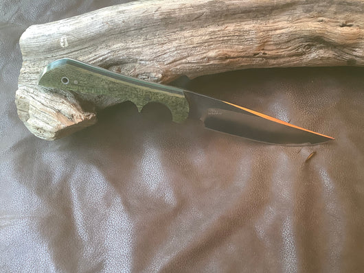 15-22 Stabilized Green Dyed Mahogany Drop Point Utility
