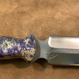 153-22 Stabilized Black and Purple Dyed Box Elder Long Dagger