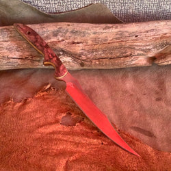 123-21 Stabilized Red Dyed Maple Burl Narrow Persian