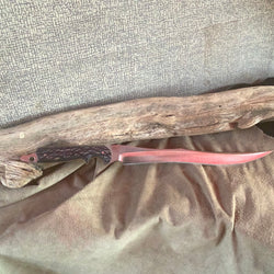 64-21 Stabilized Blue Dyed Maple Burl X-Long Persian Fillet