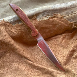 73-21 Stabilized Orange Dyed Mahogany, Narrow Drop Point Utility