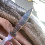 119-21 Stabilized Orange & Green Dyed  Maple Burl Narrow Dagger