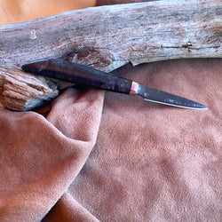 23-11 Stabilized Black Dyed Maple Burl Pairing Knife