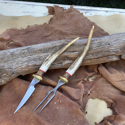 190-22 Deer Antler Tip, Yellow Quilted Maple