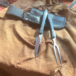 87-21 Stabilized Blue Dyed Mahogany, eating set