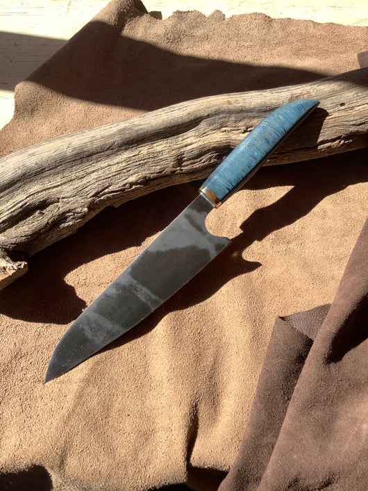 76-22 Stabilized Blue Dyed Spalted Maple Chef
