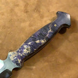 153-22 Stabilized Black and Purple Dyed Box Elder Long Dagger