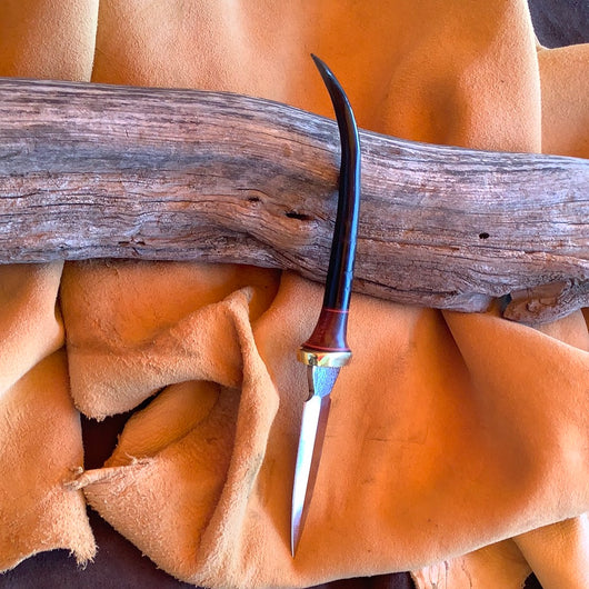 56-22 Female Springbok, Stabilized Orange Dyed Mango, Bodice Dagger