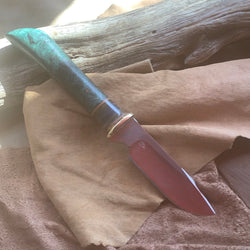 31-21 Teal Dyed Spalted Maple Burl, Medium Drop Skinner