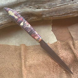 54-21 Red & Blue Dyed Maple Burl Fruit