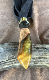 Hybrid wood w/Gold Glistening resin, Long Fall Flogger