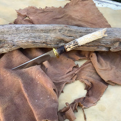 198-22 Carved Wolf Antler