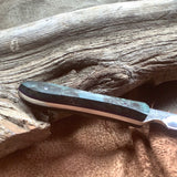 81-21 Stabilized Teal Dyed Maple Burl, Eating Knife