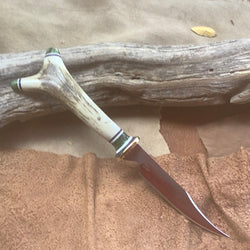 42-21 Deer Antler Split Segment Narrow Long Clip Point